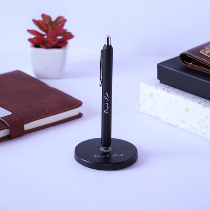 Customized Magnetic Pen With Stand - Black