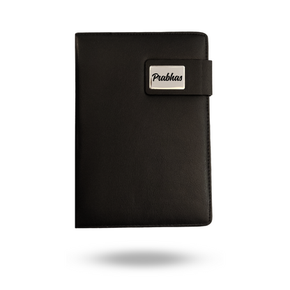 Black PU Leather A-5 Premium Notebook Personalized