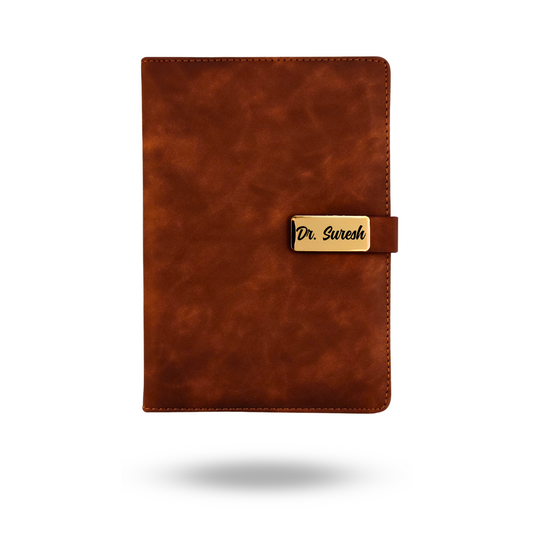 Personalized Brown Soft PU Leather A-5 Premium Notebook