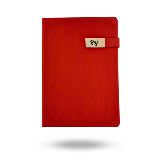 Personalized Red Velvet PU Leather A-5 Premium Notebook