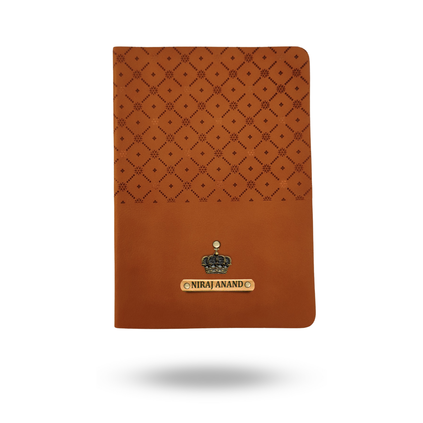 Personalized Tan PU Leather A-5 Premium Notebook