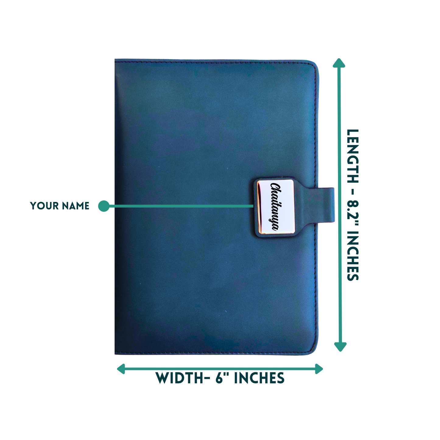 Personalized Tiffany Blue PU Leather A-5 Premium Notebook